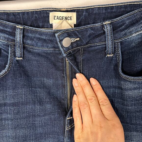 L'Agence Ruth High Rise Cotton Blend Straight Jeans In Atwood Women's 32 - Picture 6 of 10